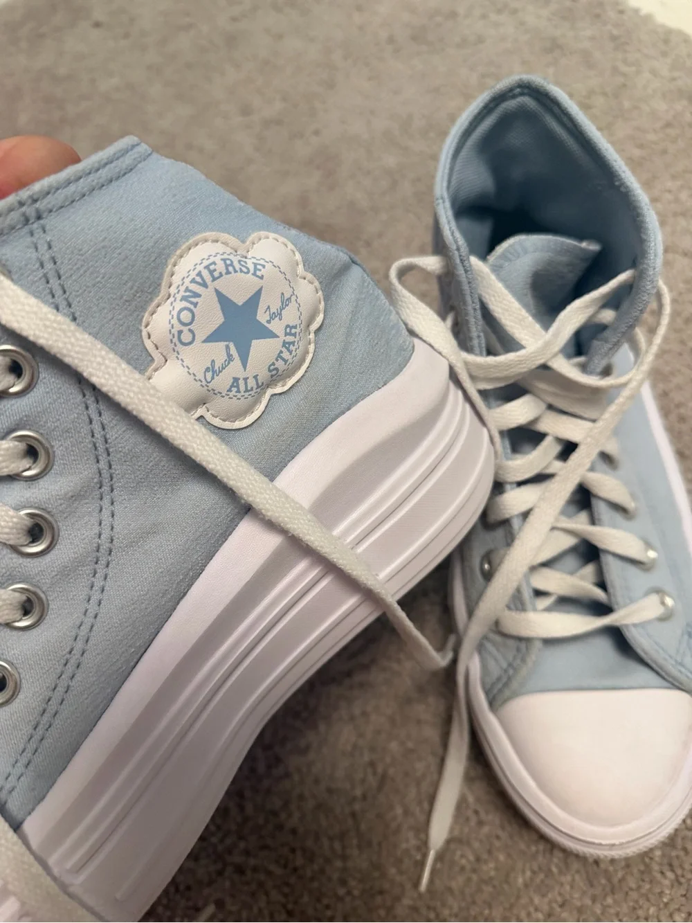 Converse Light Blue High-Top Platform Sneakers - Women's Casual Shoe